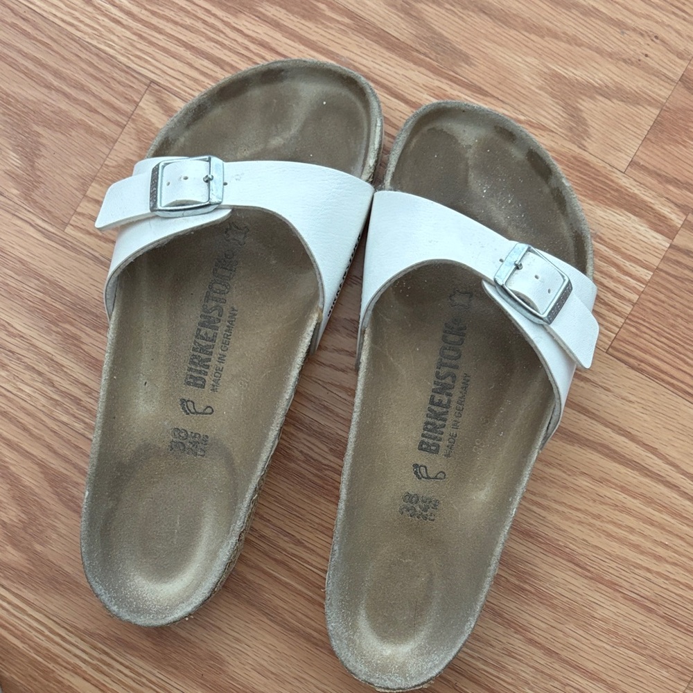 Birkenstock White Single Strap Sandals